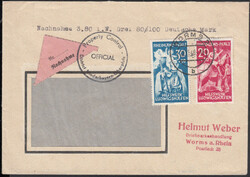 WORMS 2 / 22.11.48, 20 und 30 Pf. Hilfswerk Ludwigshafen auf portor. ...