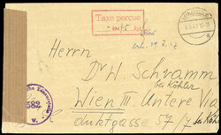 HEIMENKIRCH / 8.5.47, Steg-K1 auf Brief nach Wien mit rotem R2 'Taxe ...