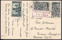 MERZIG (SAAR) / 29.12.53, Neujahrs-AK per Luftpost in die USA (Zone 3 ...