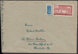 100 Jahre dt. Briefmarken, 20 Pf. mit NOB auf Brief mit K2 SCHEUERN / ...