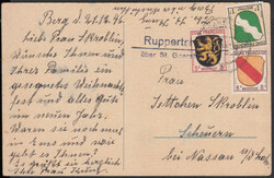 Ruppertshofen / über St. Goarshausen, schwarzviol. L2 auf AK mit 1, ...