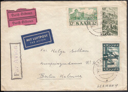 SAARBRÜCKEN 10 / 22.5.56 (SHB 14), Bedarfs-Luftpost- Eilbrief eines ...