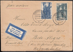 HOMBURG (SAAR) 1 / 28.9.49, Luftpostbrief nach Brasilien (Zone 6, bis ...
