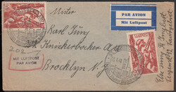 ST. INGBERT (SAAR) / 21.4.48, Luftpostbrief in die USA (Zone 2, 6 - ...