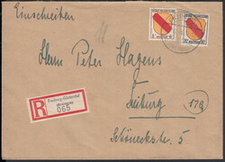 FREIBURG-GÜNTERSTAL (BREISGAU) / 27.2.46, Orts-Ebf. mit 8 und 30 Pf. ...