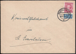 20 Pf. Goethe mit NOB in Verwendung in Rheinland-Pfalz auf Brief mit ...