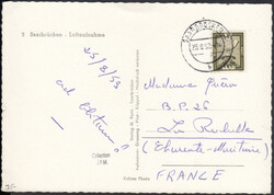 8 Fr. Saar IV einzeln in seltener Verwendung als 'Grußkarte bis 5 ...