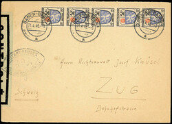 G.B.A., Spitzovalstempel (Riemer F-11, Zensor 305) beidseitig auf ...