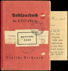 Rotes Postsparbuch der Reichspost (7.42) mit Aktenlochung, ausgest. ...