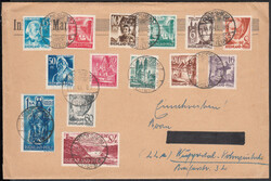 RÜDESHEIM (RHEIN) / 31.8.48, gebietsfremder Steg-K1 auf Satzumschlag ...