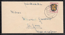 3 Pf. Wappen einzeln auf kleinformatiger Trauerdrucksache im ...