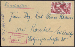 84 D.Pf. 2. Ausgabe auf Ebf. ab SPAICHINGEN / 18.9.48 mit entspr. ...