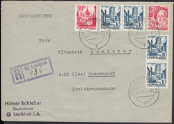 (14b) Leutkirch, viol. R-Stempel auf Doppel-Ebf. mit 4 x 10, 24 und ...
