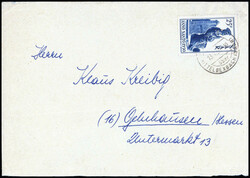 25 Fr. Heiliges Jahr 1950 einzeln portorichtig auf Brief (Rückklappe ...