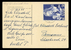 15 Fr. Marianisches Jahr einzeln auf Postkarte (Tarif 12 Fr.) ab ST. ...