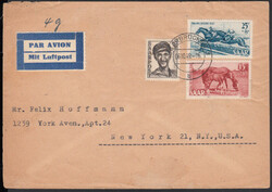 Tag des Pferdes 1949, beide Werte mit 3 Fr. Saar III auf portor. ...