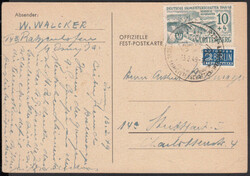 10 Pf. Skimeisterschaften Isny in Type I mit waager. Riffelung mit ...