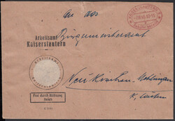 KAISERSLAUTERN 2 / Gebühr bezahlt / 7.8.45, roter Ellipsen- ...