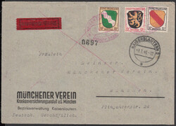 KAISERSLAUTERN 2 / 9.1.46, früher Eilbrief (Mittelfalte) nach ...