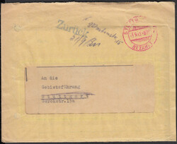 STUTTGART 1 / BEZAHLT / 3.9.45 8 Pf., roter K2 (Richter 9022) auf ...