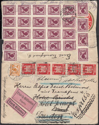 FRANKFURT (MAIN) / 29.8.26, senkr. Fünferstreifen 10 Pf. Adler auf ...