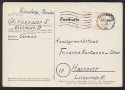 RPD Hannover, Feldpostformblatt mit 'Postkarte' fett, 23,5 mm, mit ...