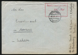 FRANKENBERG (EDER) / 6.12.45, rot. R4 'Gebühr vereinnahmt / ...