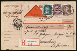 LAHR (BADEN) / 5.1.28, Auslands-NN-E-Karte nach Luxemburg, portor. (8 ...