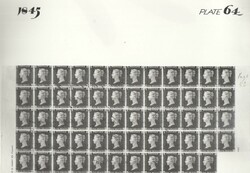  1845 DIE 1 PLATE 64 ORIGINAL PHOTOGRAPH OF THE IMPRIMATUR SHEET. A ...