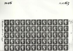  1846 DIE 1 PLATE 67 ORIGINAL PHOTOGRAPH OF THE IMPRIMATUR SHEET. A ...