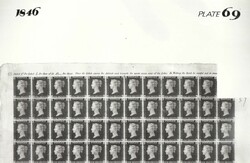  1846 DIE 1 PLATE 69 ORIGINAL PHOTOGRAPH OF THE IMPRIMATUR SHEET. A ...