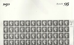 1850 DIE 1 PLATE 95 ORIGINAL PHOTOGRAPH OF THE IMPRIMATUR SHEET. A ...