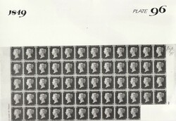 1849 DIE 1 PLATE 96 ORIGINAL PHOTOGRAPH OF THE IMPRIMATUR SHEET. A ...