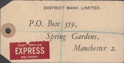            1948 BANKER'S PARCEL TAG/KGVI 2/6 YELLOW-GREEN (SG476b). ...