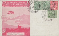  1911 FIRST OFFICIAL U.K. AERIAL POST/LONDON ENVELOPE IN SCARLET KGV ...