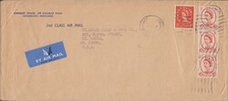 QEII MAIL HOUNSLOW TO USA WILDINGS ½D AND 4½D. Envelope (228 x 102) ...