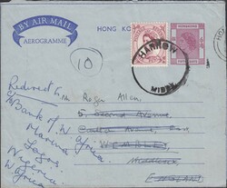            1960 AEROGRAMME HONG KONG TO UK TO NIGERIA. Aerogramme ...
