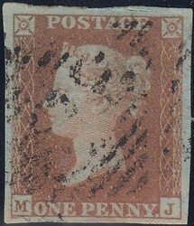 PL.150 (SG8)(MJ CONSTANT VARIETY). Fine used 1852 1d pl.150 (SG8) ...