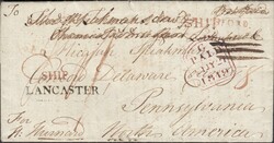  1819 MAIL CHELMSFORD TO USA WITH 'SHIP' AND 'LANCASTER' HAND STAMPS. ...