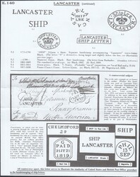  1819 MAIL CHELMSFORD TO USA WITH 'SHIP' AND 'LANCASTER' HAND STAMPS. ...