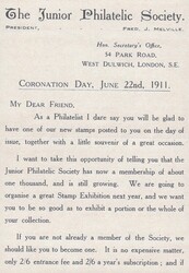  1911 ½D DOWNEY HEAD 'JUNIOR PHILATELIC SOCIETY' FIRST DAY COVER TO ...