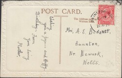 1925 MAIL TO NEWARK WITH 'GAINSBOROUGH LINCS' SKELETON DATE STAMP. ...
