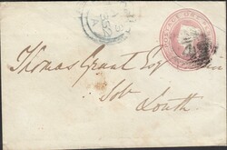 1852 1D PINK STAMFORD TO LOUTH WITH 'EMPINGHAM' UDC (RUTLAND). 1d ...