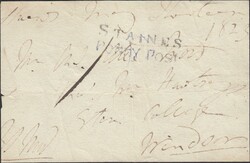 1823 FREE FRONT STAINES TO ETON COLLEGE WITH 'STAINES/PENNY POST' ...