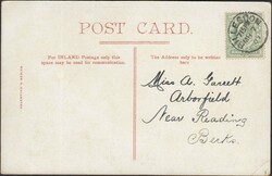 1907 MAIL BILLESDON (LEICS) TO READING WITH 'BILLESDON' DATE STAMP. ...