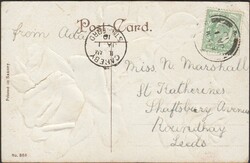 1910 MAIL CAREBY (LINCS) TO LEEDS WITH 'CAREBY/STAMFORD' DATE STAMP. ...