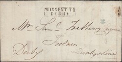            1841 MAIL REDRUTH, CORNWALL TO FOOLAW, DERBY, DERBYSHIRE ...