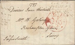 1797 FREE MAIL DEVIZES TO ROEHAMPTON, SURREY WITH 'DEVIZES' HAND ...