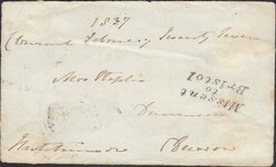 1837 FREE FRONT CLONMEL TO DEVON (?) WITH 'MISSENT/TO/BRISTOL' HAND ...