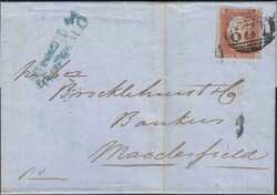 1851 MAIL BRIGG TO MACCLESFIELD WITH 'MISSENT TO/DERBY R.O' HAND ...